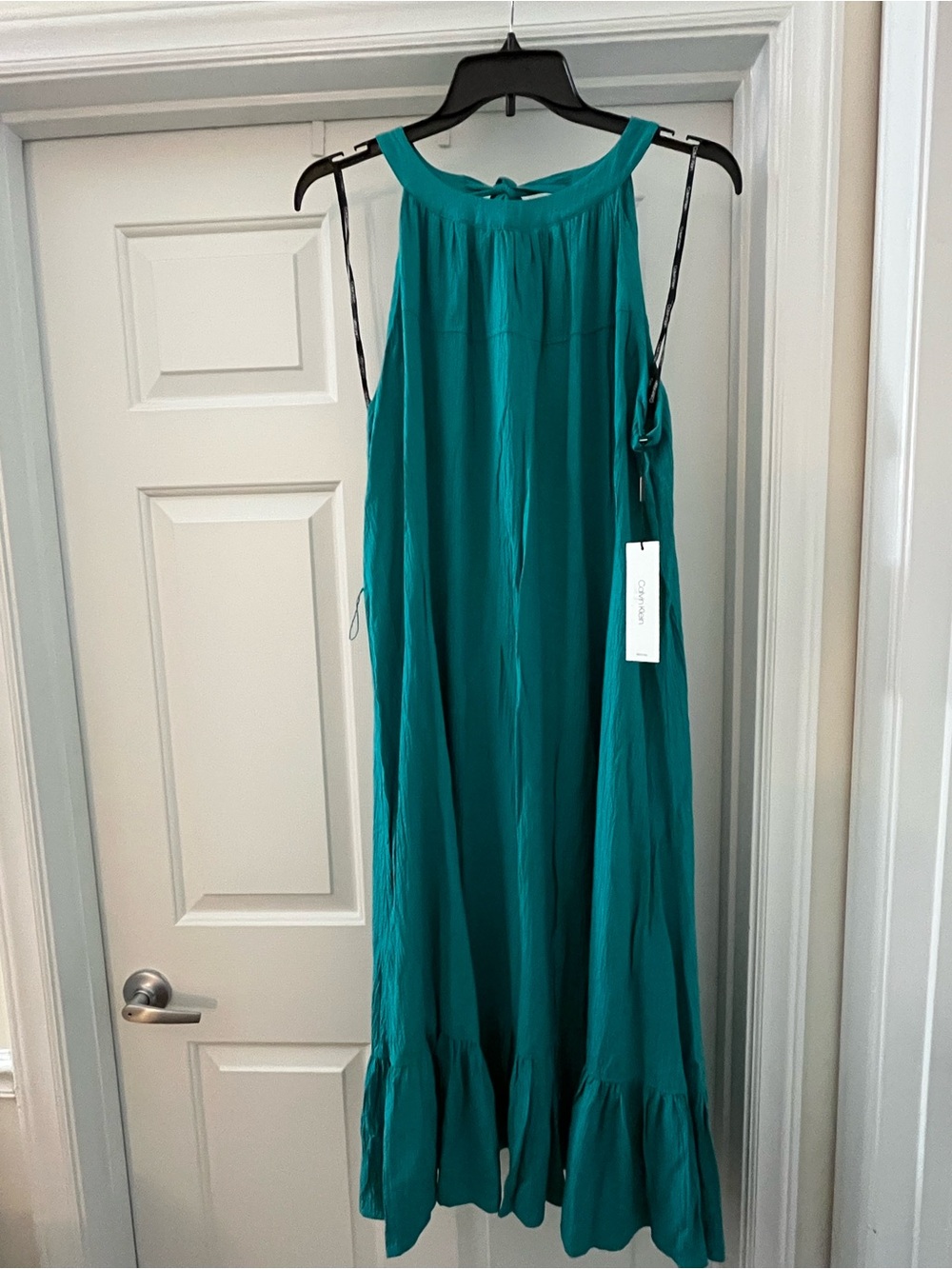 Calvin Klein Teal Halter Maxi Dress